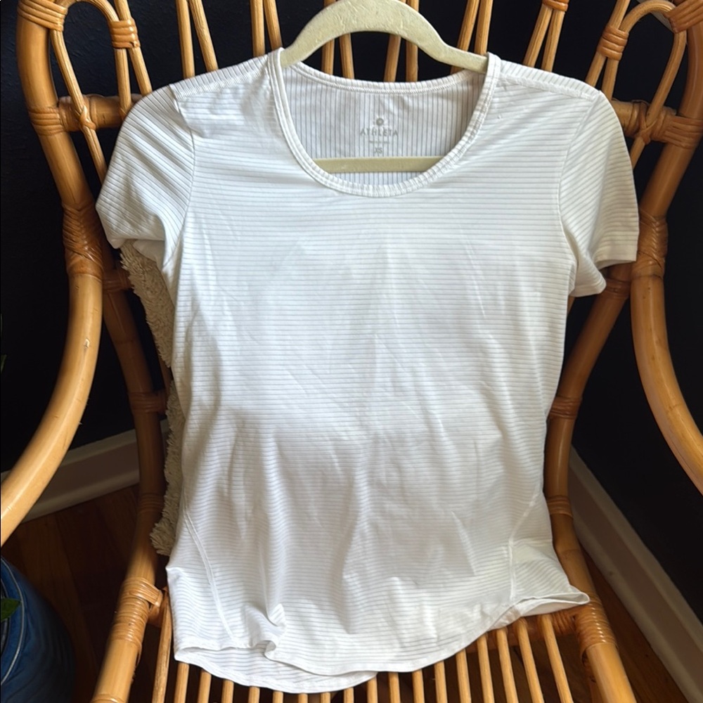 White Striped Workout Women's Top